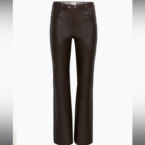 Aritzia Beatrix Pant in Mocha Brown - Vegan Leather (Regular length) - Picture 5 of 10